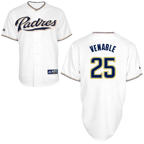 Will Venable #25 Youth Baseball Jersey-San Diego Padres Authentic Home White Cool Base MLB Jersey